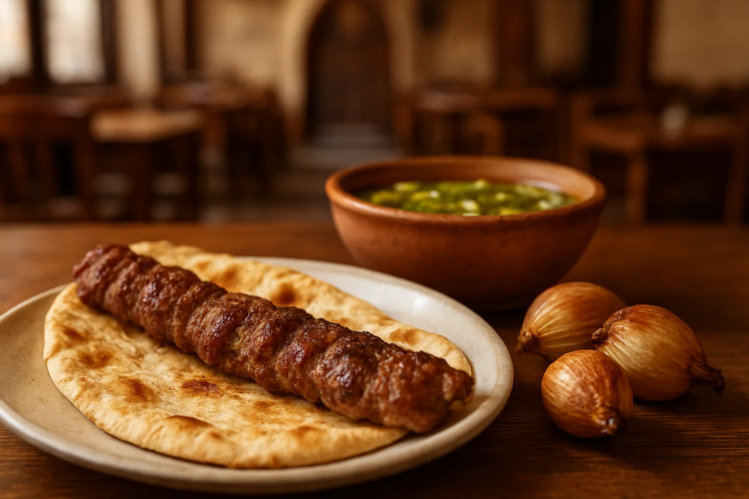 Konya merkez restoranlarında bakır kazanda pişen kuzu fırın kebabı ve geleneksel bamya çorbası