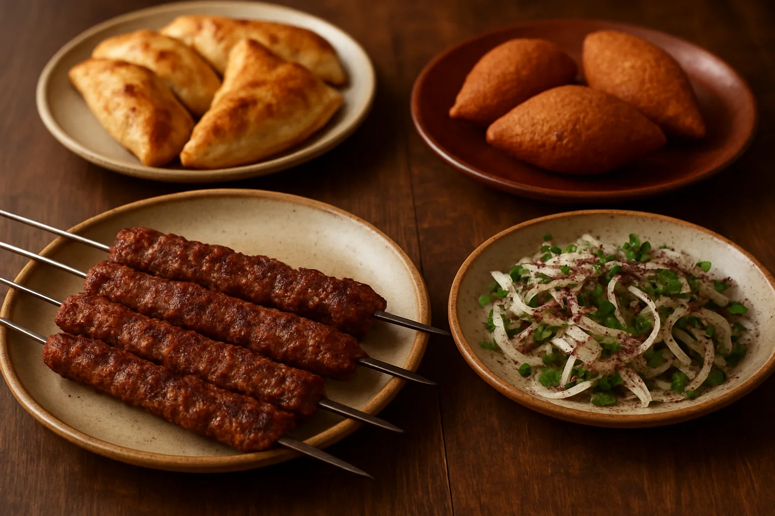 Soğanlı ve Zafer mahallelerinde Mardin sembuseği, içli köfte ve Şanlıurfa ocakbaşı kebabı