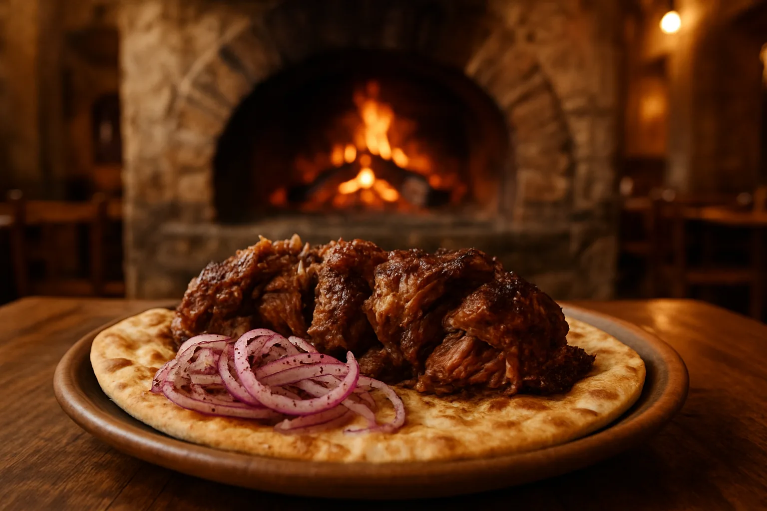Taş fırında ağır ateşte pişmiş geleneksel kuzu tandır ve Denizli-Konya fırın kebabı