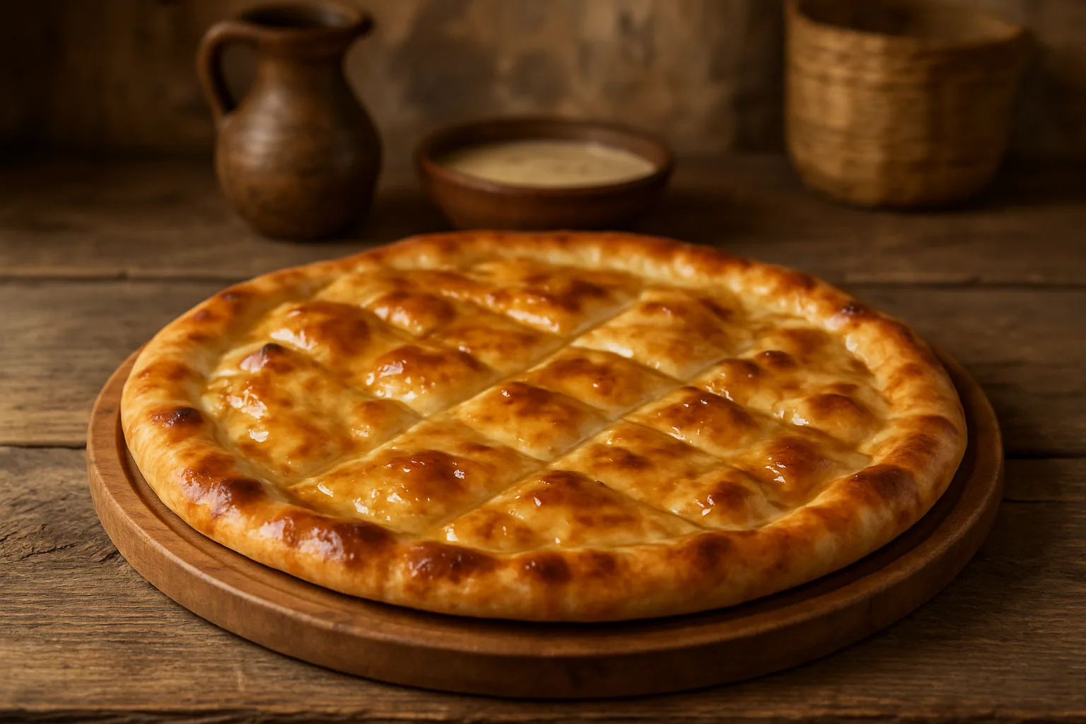 Tavas usulü tahin ve bal ile servis edilen sıcak tatlı pide